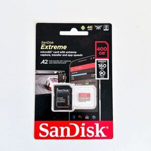 SANDISK EXTREME 400 GB MICROSD CARD WITH EXTREME CAPTURE, TRANSFER AND APP SPEED